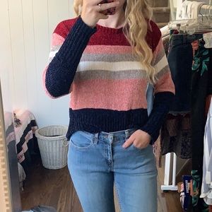MM BY MY MICHELLE STRIPED CREW NECK SWEATER